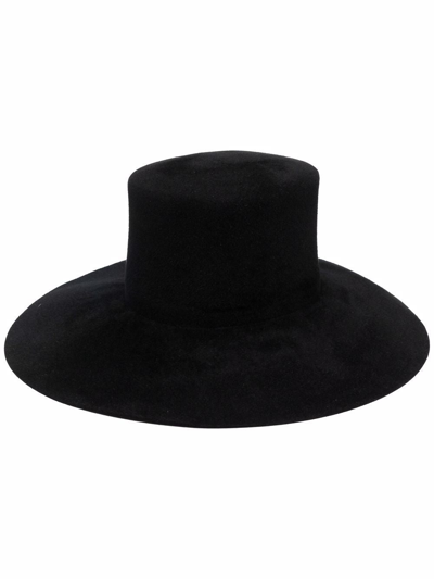 Alberta Ferretti Wide Brim Felt Hat In Black