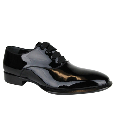 Alexander Mcqueen Men's Patent Black Leather Dress Shoes