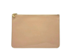 Alexander Mcqueen Women's Beige Charm Patent Leather Skull Large Pouch In Beige