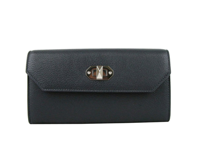 Alexander Mcqueen Women's Dark Blue Leather Continental Wallet 492594 4006