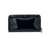 Alexander Mcqueen Women's Dark Navy Patent Leather Zip Around Wallet In Dark Navy