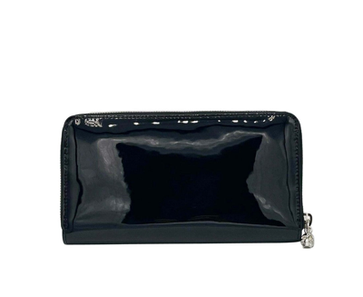 Alexander Mcqueen Women's Dark Navy Patent Leather Zip Around Wallet