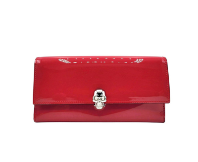 Alexander Mcqueen Women's Hot Pink Patent Leather Continental Wallet