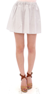 Andrea Incontri Cotton Checkered Stretch Skirt In White