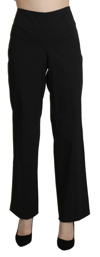 Bencivenga High Waist Straight Dress Trouser Pants In Black