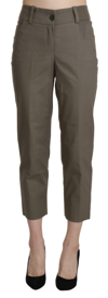 Bencivenga Gray High Waist Cropped Dress Trouser Pants In Gray