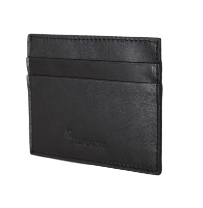 Billionaire Italian Couture Leather Cardholder Men's Wallet In Black