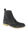 BOTTEGA VENETA BOTTEGA VENETA MEN'S DARK GRAY SUEDE SIDE ZIPPER LACE-UP BOOT 427383 2015