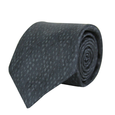 Bottega Veneta Men's Dot Print Black / Gray Cotton Silk Leopard Tie 355737 1062