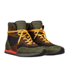 BOTTEGA VENETA BOTTEGA VENETA MESH HIGH TOP GREEN / BROWN / BLACK SUEDE LEATHER SNEAKER 417024 3364