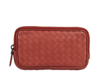 BOTTEGA VENETA BOTTEGA VENETA UNISEX SMARTPHONE CASE RUST RED WOVEN LEATHER COIN PURSE