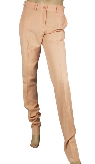 Bottega Veneta Women's Belt Line Peach Virgin Wool Dress Pant