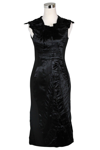 Bottega Veneta Women's Silk Pattern Black Wool Polyamide Dress Ruffle Detail In Black