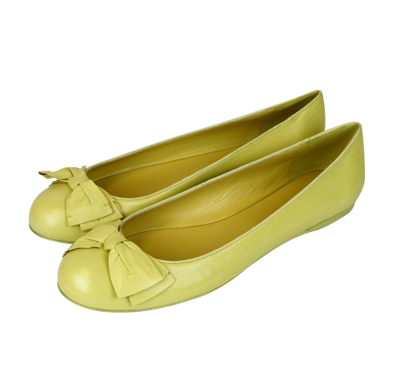 Bottega Veneta Ballet Leather Flat In Yellow