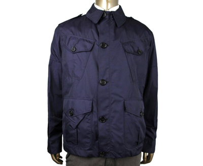 Burberry London Men's Dark Blue Polyester/silk Jacket In Drak Blue