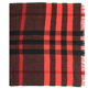BURBERRY BURBERRY WOMEN'S MILITARY RED REVERSIBLE COLOR CHECK WOOL SCARF