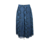 BURBERRY BURBERRY WOMEN'S MINERAL BLUE SILK PLEATED SKIRT