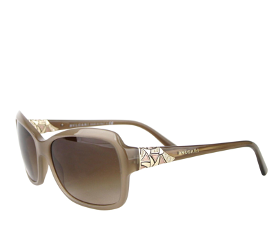 Bvlgari Women's Triangle Pattern Metal Oversized Sunglasses In Gray Brown