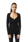 Byblos Open Collar Long Sleeve Tops & T-shirt In Black