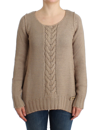 Cavalli Elegant Beige Knitted Crew Neck Sweater In Beige