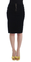 Cavalli Women  Corduroy Pencil Skirt In Black