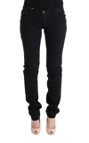 Cavalli Women Cotton Slim Fit Low Waist Jeans In Black