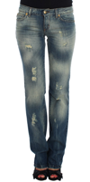 Cavalli Women  Cotton Low Waist Jeans In Blue