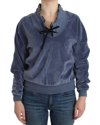 CAVALLI CAVALLI BLUE VELVET COTTON WOMEN'S SWEATER