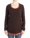 CAVALLI CAVALLI BROWN CREWNECK WOMEN'S SWEATER