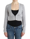 CAVALLI CAVALLI GRAY CROPPED WOOL WOMEN'S CARDIGAN