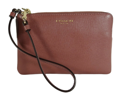 Coach Rouge Small Zip Wristlet In Rouge/dusty Rose