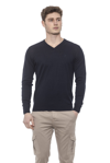 CONTE OF FLORENCE CONTE OF FLORENCE BLUE COTTON MEN'S SWEATER