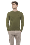 CONTE OF FLORENCE CONTE OF FLORENCE GREEN COTTON MEN'S SWEATER