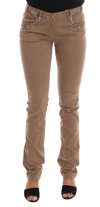 COSTUME NATIONAL COSTUME NATIONAL BEIGE COTTON STRETCH SLIM FIT WOMEN'S JEANS