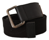 Costume National Black Cotton Ducati Metal Buckle Belt In Black