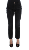 COSTUME NATIONAL COSTUME NATIONAL BLACK COTTON SLOUCHY SLIMS FIT WOMEN'S JEANS