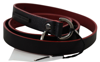 Costume National Black Red Skinny Leather Logo Belt In Black