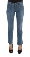 COSTUME NATIONAL COSTUME NATIONAL BLUE COTTON SLIM FIT CROPPED WOMEN'S JEANS