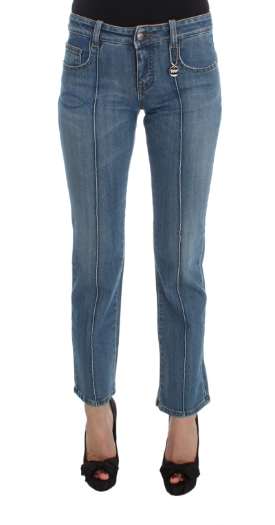 Costume National Cotton Slim Fit Cropped Women's Jeans In Blue