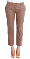 COSTUME NATIONAL COSTUME NATIONAL BROWN CROPPED CORDUROYS WOMEN'S PANTS