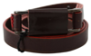 COSTUME NATIONAL COSTUME NATIONAL BROWN LEATHER DOUBLE RUSTIC SILVER BUCKLE WOMEN'S BELT