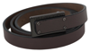 COSTUME NATIONAL COSTUME NATIONAL BROWN LEATHER TACTICAL LOGO SCREW BUCKLE WOMEN'S BELT