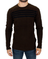 COSTUME NATIONAL COSTUME NATIONAL BROWN STRIPED CREWNECK MEN'S SWEATER