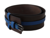 Costume National Brown Thin Blue Line Leather Buckle Belt In Brown