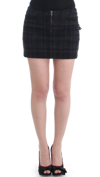 COSTUME NATIONAL COSTUME NATIONAL GRAY CHECKERED MINI WOMEN'S SKIRT