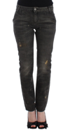 COSTUME NATIONAL COSTUME NATIONAL GRAY DISTRESSED WOMEN'S JEANS