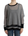 COSTUME NATIONAL COSTUME NATIONAL GRAY EMBELLISHED ASYMMETRIC WOMEN'S SWEATER