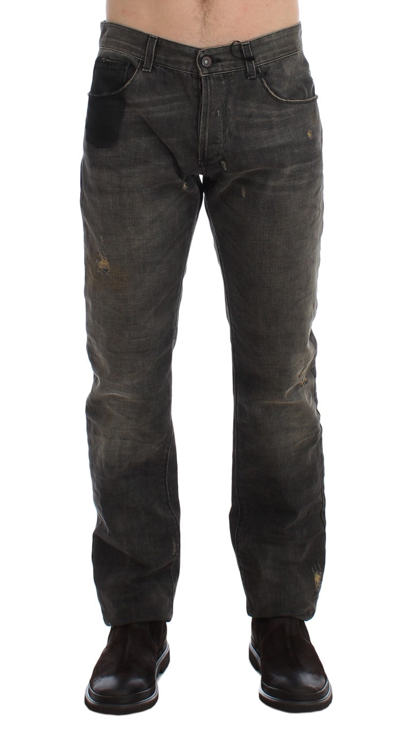 Costume National C'n'c   Wash Slim Fit Cotton  Jeans In Gray
