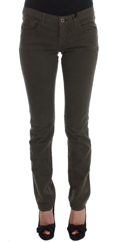 Costume National Cotton Blend Slim Fit Jeans In Animal Print