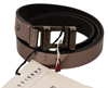 Costume National Chic Pink Metallic Leather Belt With Bronze Buckle In Pink